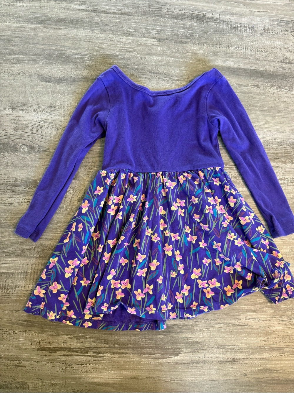 Tea Collection Purple Floral Skirted Dress
